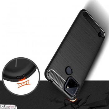 Carbon guminis dėklas - juodas (Realme C21Y/C25Y) Carbon guminis dėklas - juodas (Realme C21Y/C25Y)